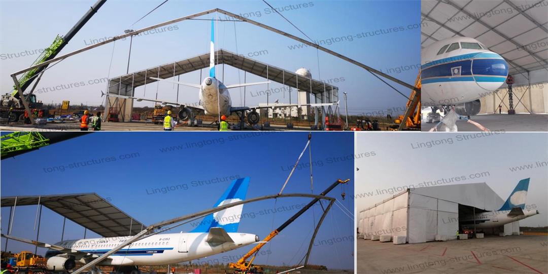 Large Frame Tent for Aircraft Storage Großes Rahmenzelt für die Flugzeuglagerung