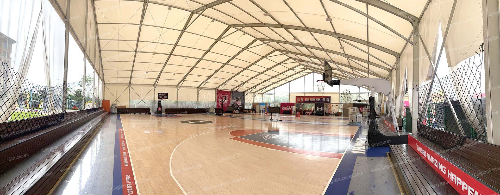 Outdoor Basketball Court Cover|Industrial-Grade Sports Solutions Überdachung für Basketballplätze im Freien | Industrielle Sportlösungen