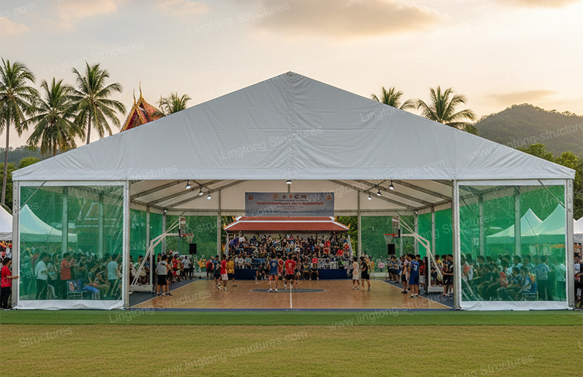 Lingtong Tent Custom Aluminum Alloy Clear Span Tent for Thailand Basketball Tournament.jpg Lingtong Tent Custom Aluminum Alloy Clear Span Tent for Thailand Basketball Tournament.jpg