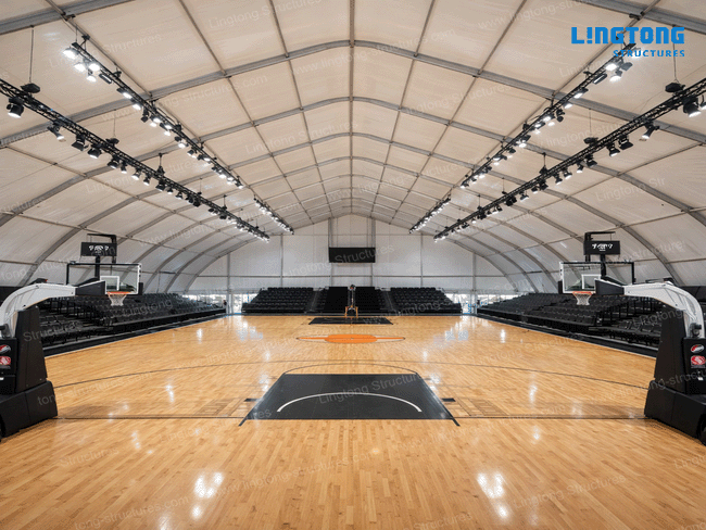 Large Span Peach-Shaped Aluminum Basketball Court Tent