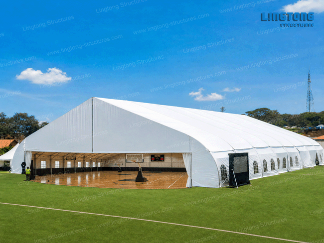 Peach-Shaped Basketball Court Tent