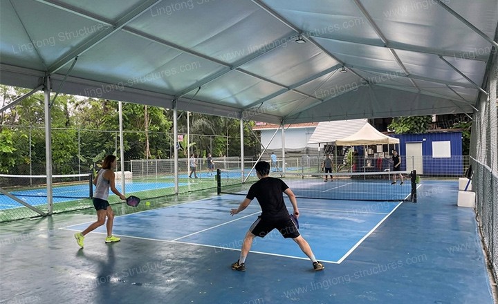Multi-court pickleball tent setup for clubs, schools and tournament events with flexible layout