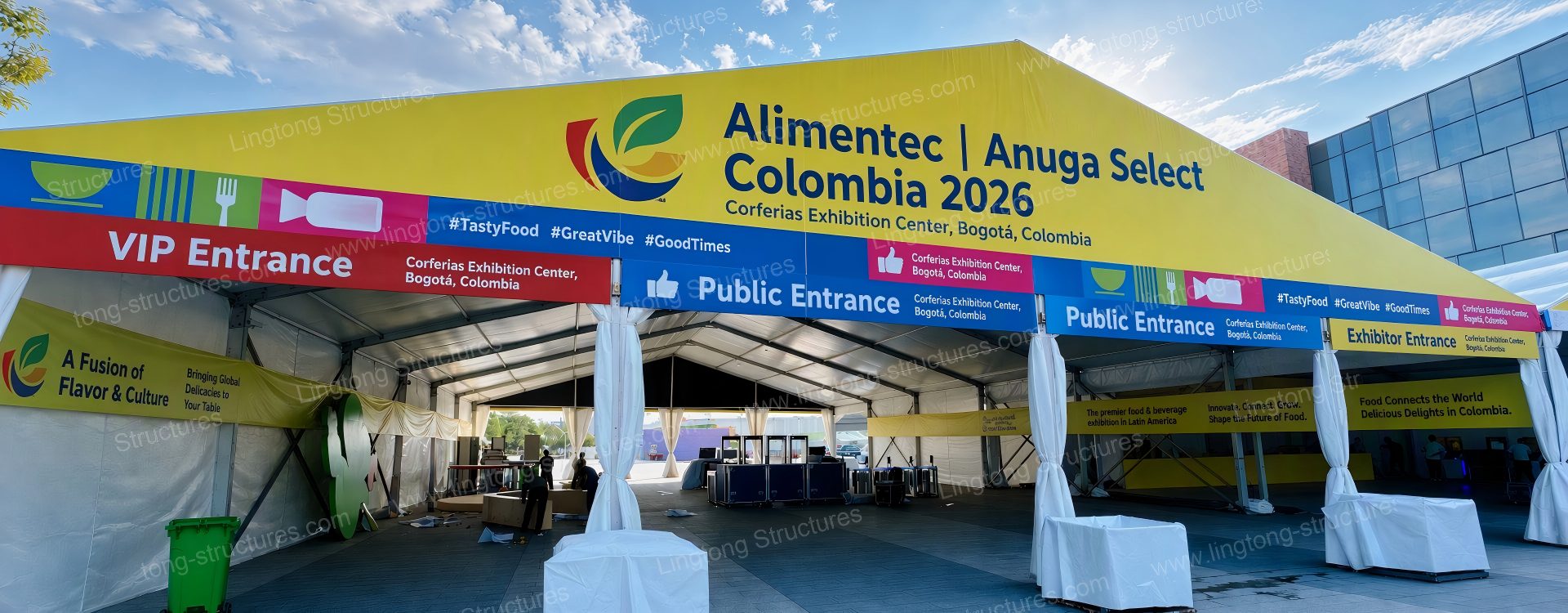 2201788748504675.jpg Alimentec | Anuga Select Colombia 2026 exhibition banner at Corferias main entrance